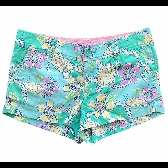 Rare Lilly Pulitzer Lagoon Moving Slowly Walsh Shorts Size 6 - Picture 2 of 5